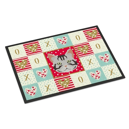 24 X 36 In. American Shorthair Cat Love Indoor Or Outdoor Mat